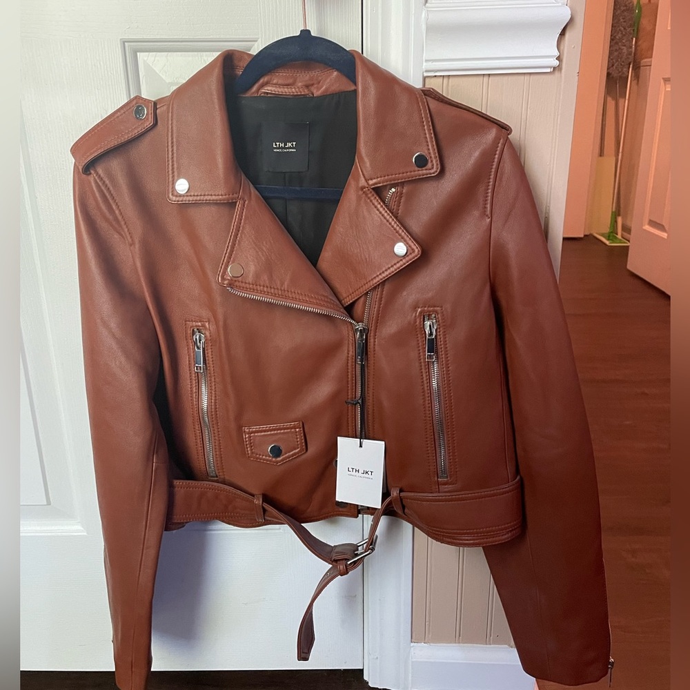 LTH JKT Mya Cropped Moto Leather Jacket